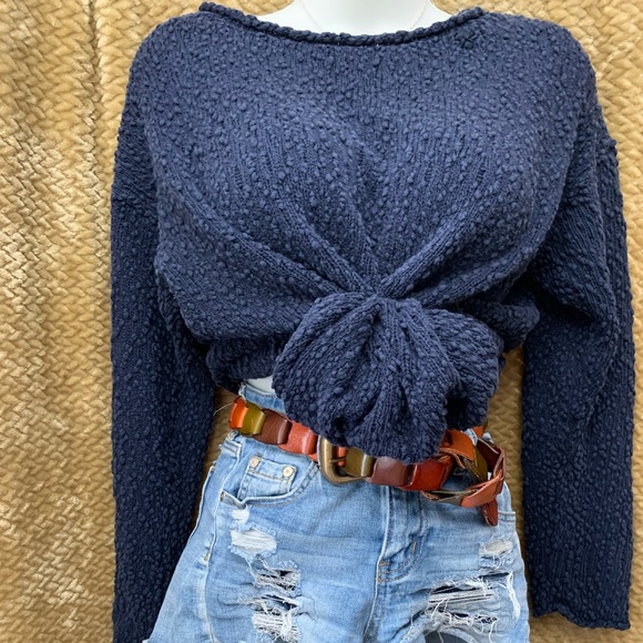 Talbots Sweaters - Talbots Navy Blue Textured Soft & Cozy Sweater